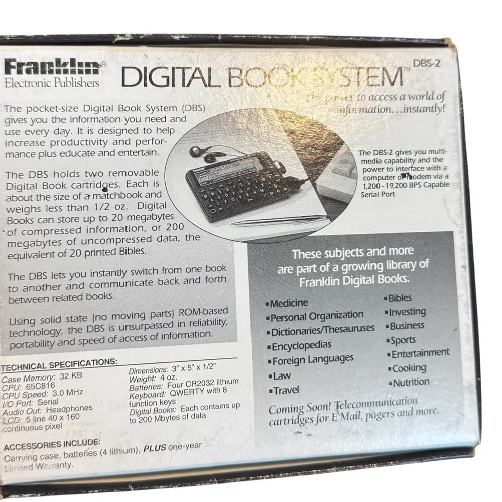 Franklin Vintage Electronic Digital Book System Dictionary Physicians Desk